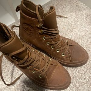 Converse brown suede high tops